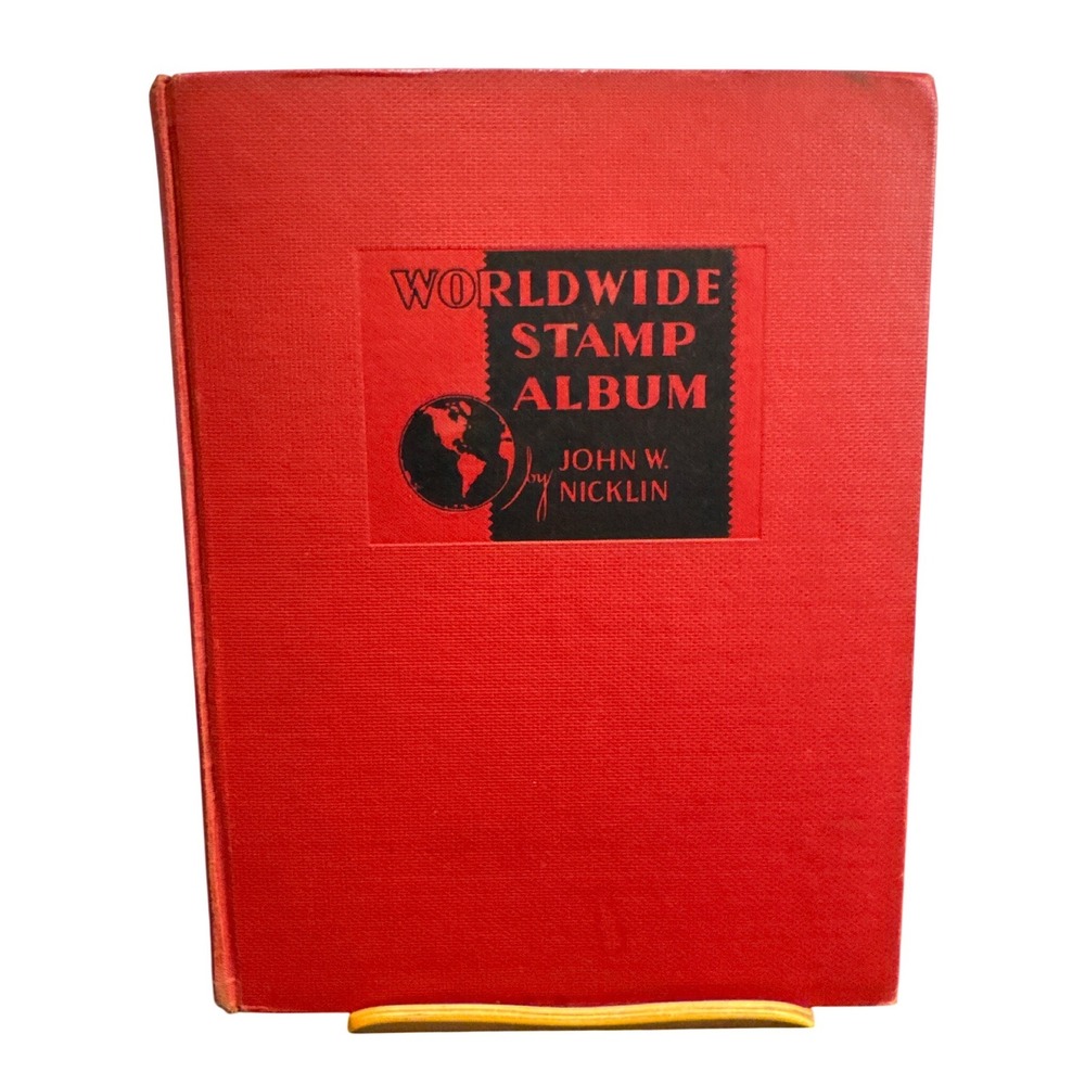 Vintage 1934 Worldwide Stamp Album John W Nicklin Grosset Dunlap Red Hardcover